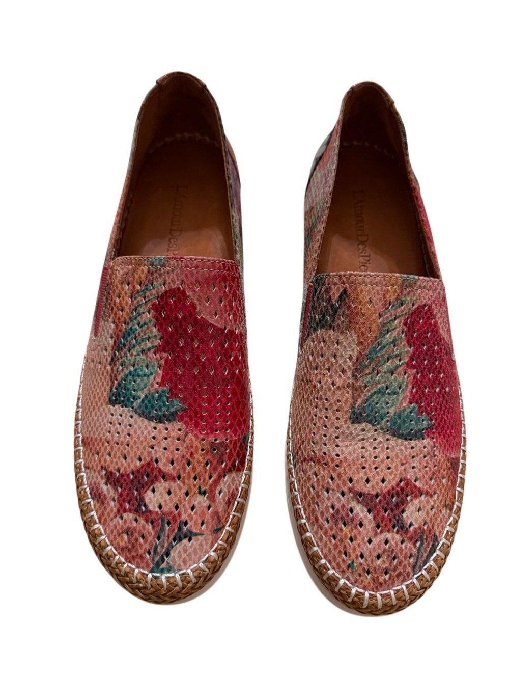 L'Amour Des Pieds Stazzema Slipon Floral Print Leather Shoe Size 10 - Picture 2 of 12